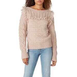 LoveShackFancy Kingston Sweater M Speckled Cable Knit Alpaca Merino Pullover